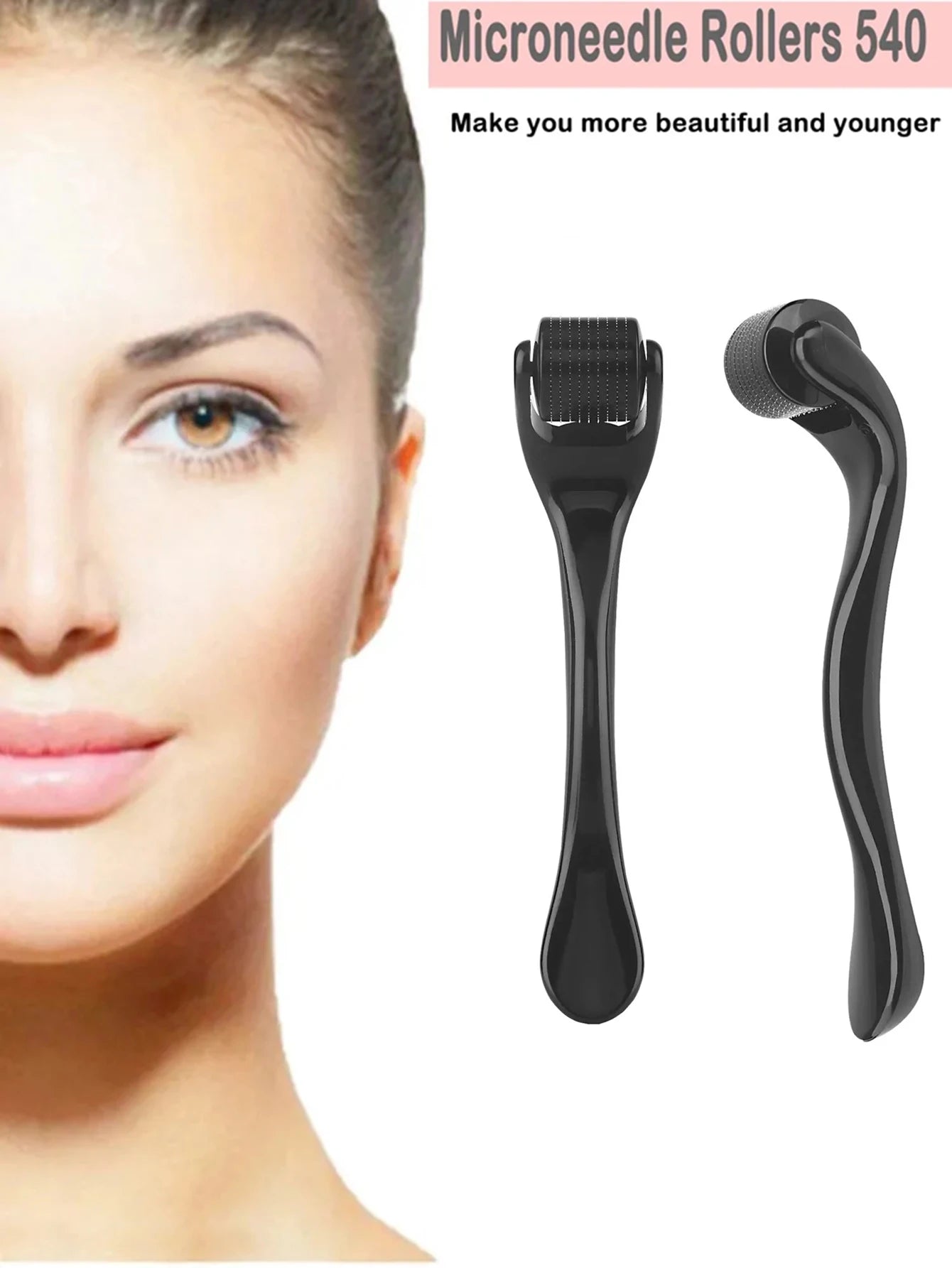 Rodillo Dermaroller 540 Microagujas de Titanio — Cuidado Facial Profesional en Casa