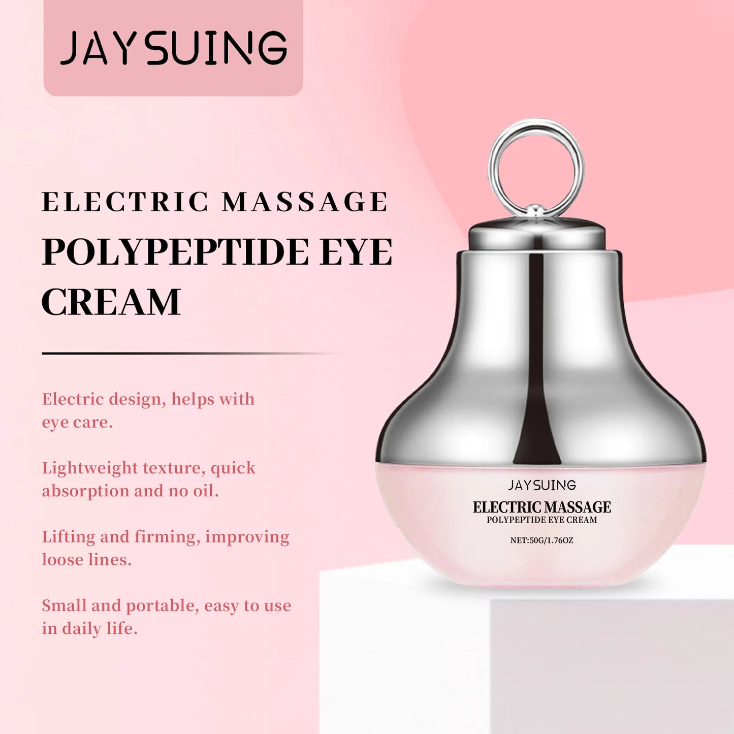 Sérum Contorno de Ojos con Masajeador Eléctrico en Rodillo · Reafirmante, Hidratante y Antiojeras